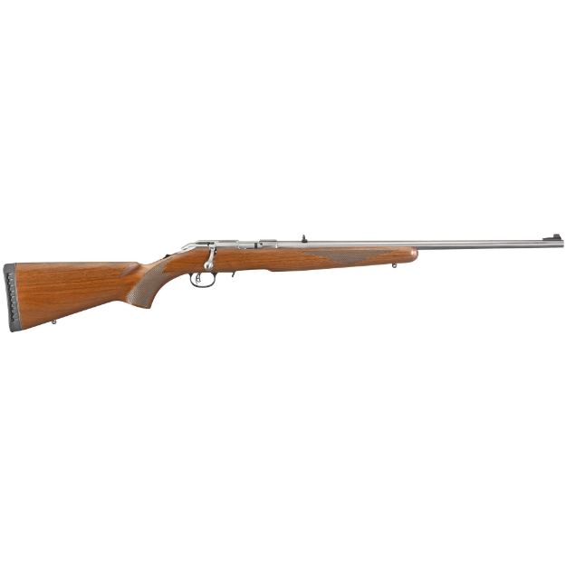 Picture of Ruger American - TALO - Bolt Action Rifle - 22 LR - 22" Barrel - Silver - 10Rd - Satin Finish - Walnut Stock - BLEM (Damaged Stock/Case) 08359