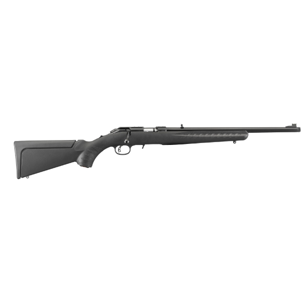 Picture of Ruger American Rimfire Compact - Bolt-Action Rifle - 22 LR - 18" Threaded Barrel - 1/2" x 28 Thread Pitch - Satin Blued Finish - Alloy Steel - Black Composite Stock - Adjustable Rear & Fiber Optic Front Sight - 10Rd 08306