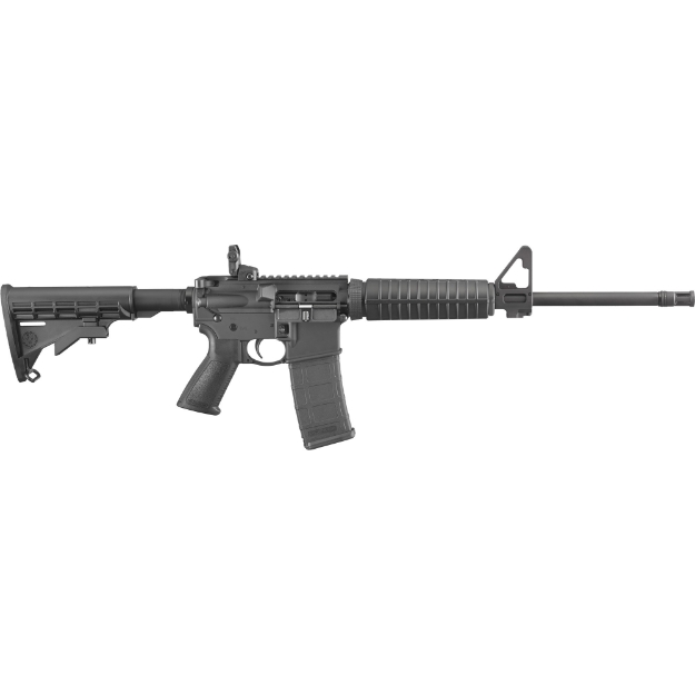 Picture of Ruger AR-556 - Semi-automatic Rifle - 223 Rem/5.56NATO - 16.1" Threaded Barrel - 1/2" x 28 Thread Pitch - Anodized Finish - Black Collapsible Stock - Adjustable Flip-Up Rear Sight - Adjustable Post Front Sight - 30Rd - 1 Magazine - BLEM (Damaged Box) 08500