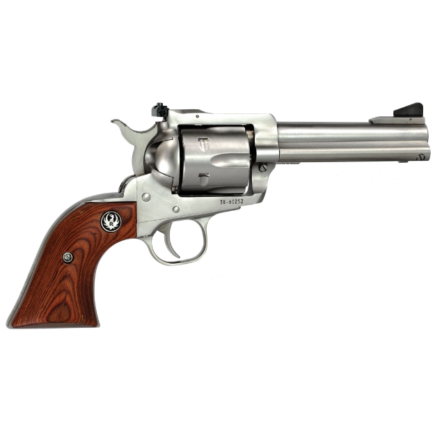 Picture of Ruger Blackhawk - Single Action - Revolver - 357 Magnum - 4.6" Barrel - Stainless Steel - Satin Finish - Silver - Hardwood Grips - Ramp Front and Adjustable Rear Sights - 6 Rounds 00309