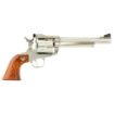 Picture of Ruger Blackhawk - Single Action - Revolver - 357 Magnum - 6.5" Barrel - Stainless Steel - Satin Finish - Silver - Hardwood Grips - Ramp Front and Adjustable Rear Sights - 6 Rounds 00319