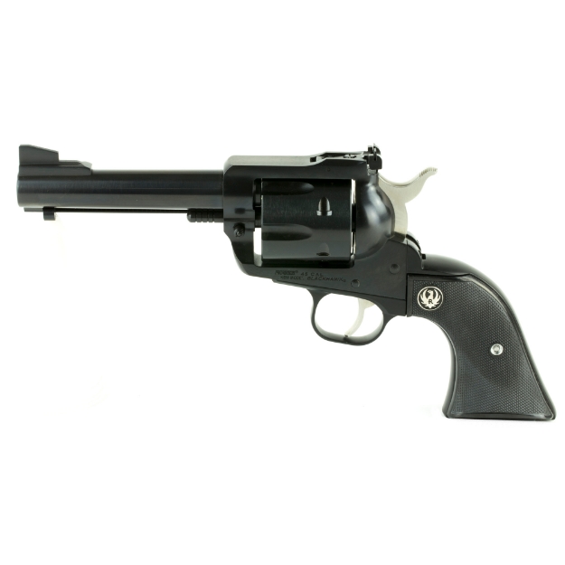 Picture of Ruger Blackhawk - Single Action - Revolver - 45 Long Colt - 4.6" Barrel - Alloy Steel - Blued Finish - Black Checkered Hard Rubber Grips - Ramp Front and Adjustable Rear Sights - 6 Rounds 00445