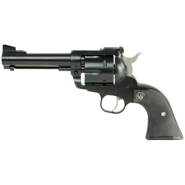 Picture of Ruger Blackhawk Convertible - Single Action - Revolver - 357 Magnum/9MM - 4.6" Barrel - Alloy Steel - Blued Finish - Black Checkered Hard Rubber Grips - Ramp Front and Adjustable Rear Sights - 6 Rounds - Includes 9mm Luger Cylinder 00308