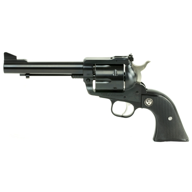 Picture of Ruger Blackhawk Convertible - Single Action - Revolver - 45 Long Colt/45 ACP - 5.5" Barrel - Alloy Steel - Blued Finish - Black Checkered Hard Rubber Grips - Ramp Front and Adjustable Rear Sights - 6 Rounds - Includes Extra 45 Auto Cylinder 00463