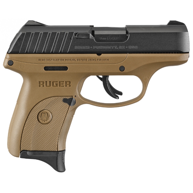 Picture of Ruger EC9s - Striker Fired - Semi-automatic - Polymer Frame Pistol - Compact - 9MM - 3.1" Barrel - Black Oxide Finish - Flat Dark Earth - Integral Fixed Sights - Thumb Safety - 7 Rounds - 1 Magazine 03297