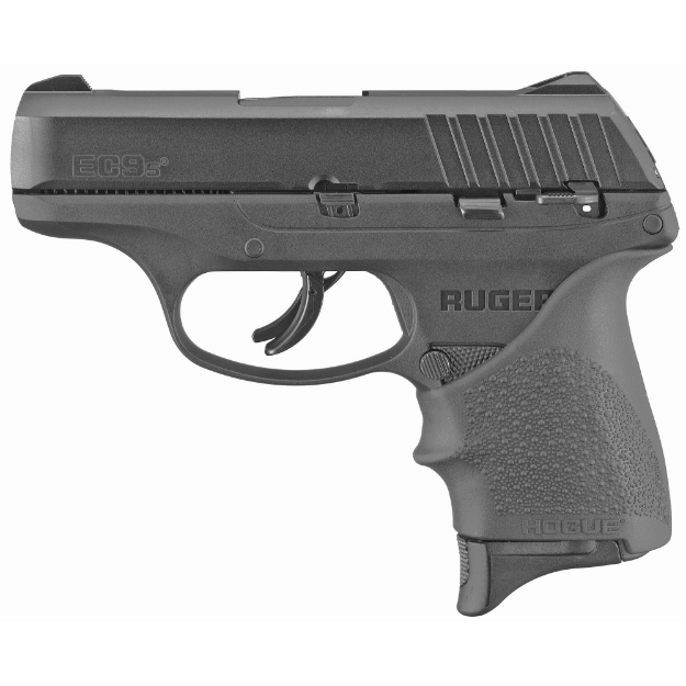 Picture of Ruger EC9s - Striker Fired - Semi-automatic - Polymer Frame Pistol - Compact - 9MM - 3.1" Barrel - Black Oxide Finish - Hogue Grip - Integral Fixed Sights - Thumb Safety - 7 Rounds - 1 Magazine 13211