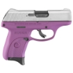Picture of Ruger EC9s - Striker Fired - Semi-automatic - Polymer Frame Pistol - Compact - 9MM - 3.1" Barrel - Cerakote Finish - Purple and Silver - Integral Fixed Sights - Thumb Safety - 7 Rounds - 1 Magazine 03295