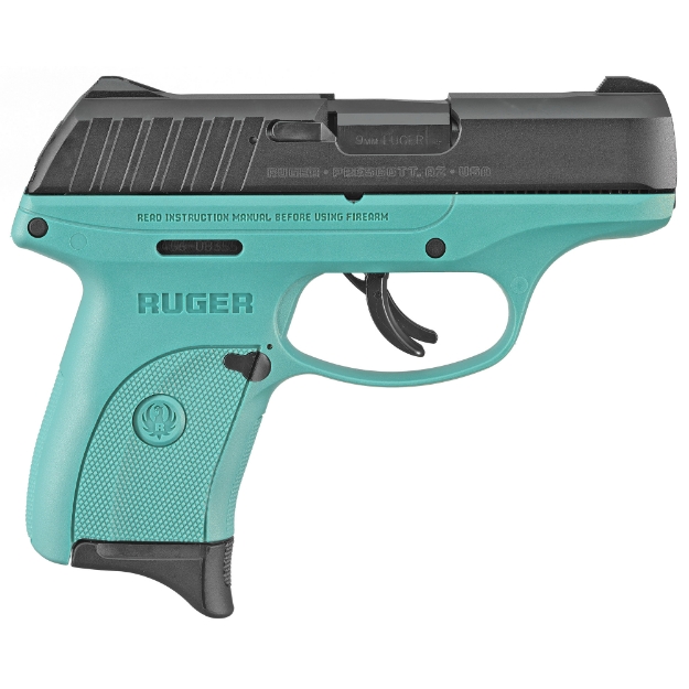 Picture of Ruger EC9s - TALO Edition - Striker Fired - Semi-automatic - Polymer Frame Pistol - Compact - 9MM - 3.1" Barrel - Cerakote Finish - Turquoise - Integral Fixed Sights - 7 Rounds - 1 Magazine 03285