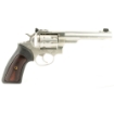 Picture of Ruger GP100 - Double Action - Revolver - 22LR - 5.5" Barrel - Stainless Steel - Satin Finish - Silver - Rubber Grips with Wood Inlay - Fiber Optic Front and Adjustable Rear Sights - 10 Rounds 01757