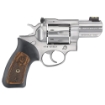 Picture of Ruger GP100 - Double Action - Revolver - 357 Magnum - 2.5" Barrel - Stainless Steel - Satin Finish - Silver - Rubber Grips with Wood Inlay - Fiber Optic Front and Adjustable Rear Sights - 7 Rounds 01774