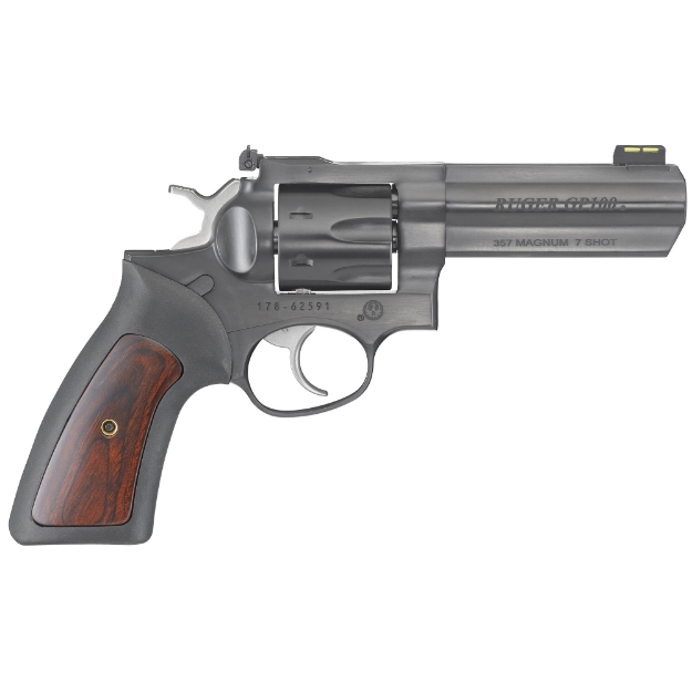 Picture of Ruger GP100 - TALO Edition - Double Action - Revolver - 357 Magnum - 4.2" Barrel - Steel - Blued Finish - Rubber Grips with Wood Inlay - Fiber Optic Front and Adjustable Rear Sights - 7 Rounds 01772