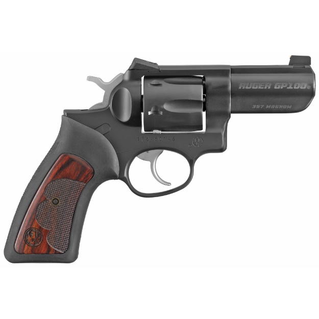 Picture of Ruger GP100 - Wiley Clapp - TALO Edition - Double Action - Revolver - 357 Magnum - 3" Barrel - Steel - Blued Finish - Rubber Grips with Wood Inlay - Gold Bead Front and Fixed Rear Novak Sights - 6 Rounds 01753