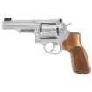 Picture of Ruger GP100 Match Champion - Double Action - Revolver - 10MM - 4.2" Barrel - Stainless Steel - Satin Finish - Silver - Hogue Stippled Hardwood Grips - Fiber Optic Front and Adjustable Rear Sights - 6 Rounds 01775