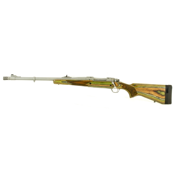 Picture of Ruger Guide Gun Left-Handed - Bolt-Action Rifle - 375 Ruger - 20" Barrel - Hawkeye Matte Finish - Stainless Steel - Green Mountain Laminate Stock -  Adjustable Rear & Bead Front Sight - 3Rd - Includes Scope Rings 47124
