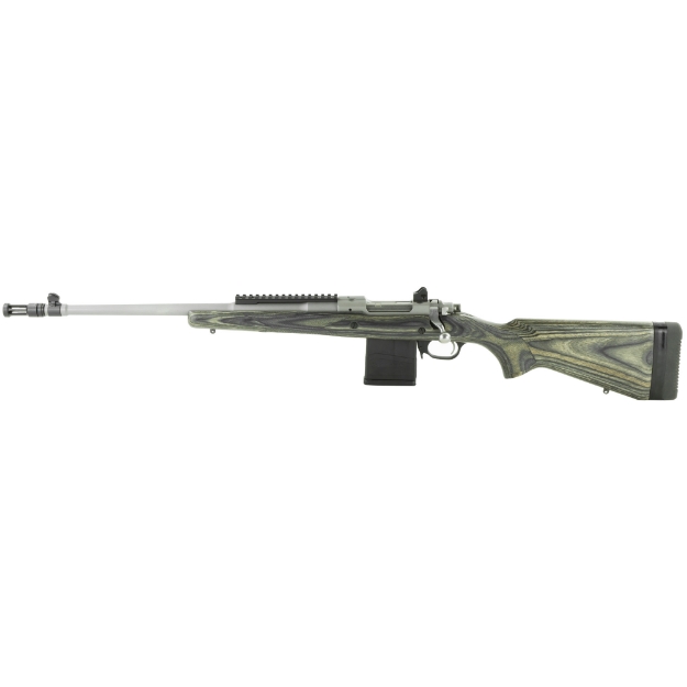 Picture of Ruger Gunsite Scout Rifle - Bolt-Action Rifle - 308 Win - 18.7" Barrel - Matte Stainless Finish - Stainless Steel - Black Laminate Stock - Adjustable Rear & Protected Blade Sight - 10Rd - Left-Handed 06821