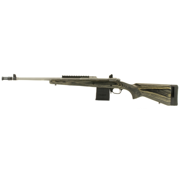 Picture of Ruger Gunsite Scout Rifle - Bolt-Action Rifle - 308 Win - 18.7" Barrel - Matte Stainless Finish - Stainless Steel - Black Laminate Stock - Adjustable Rear & Protected Blade Sight - 10Rd 06822
