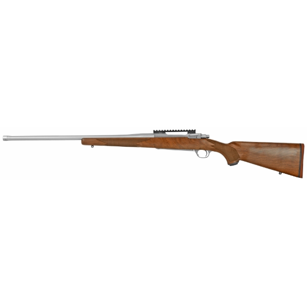 Picture of Ruger Hawkeye Hunter - Bolt Action Rifle - 30-06 Springfield - 22" Free Float Cold Hammer Forged Barrel - 5/8X24 Threads - Satin Stainless Finish - Walnut Stock - Right Hand - LC6 Trigger Installed - 4Rd - Weighs 7.6lbs 57108