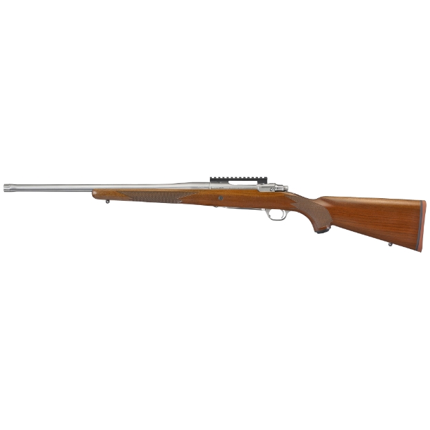 Picture of Ruger Hawkeye Hunter - Bolt Action Rifle - 308 Winchester - 20" Free Float Cold Hammer Forged Barrel - 5/8X24 Threads - Satin Stainless Finish - Walnut Stock - Right Hand - LC6 Trigger Installed - 4Rd - Weighs 7lbs 57107