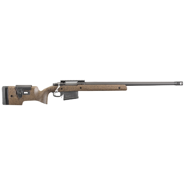 Picture of Ruger Hawkeye Long Range Target - Bolt Action - 300 Win Mag - 26" Heavy Target Barrel - Matte Black Finish - Speckled Black/Brown Laminate Stock with Adjustable Comb and Length of Pull - 5Rd AI Style Magazine 47183