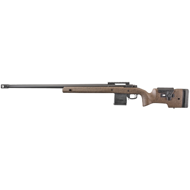 Picture of Ruger Hawkeye Long Range Target - Bolt Action - 308 Winchester - 26" Heavy Target Barrel - 5/8X24 Threads - Matte Black Finish - Speckled Black & Brown Target Stock - 20 MOA Base - 10Rd - AI Style Magazine 57123