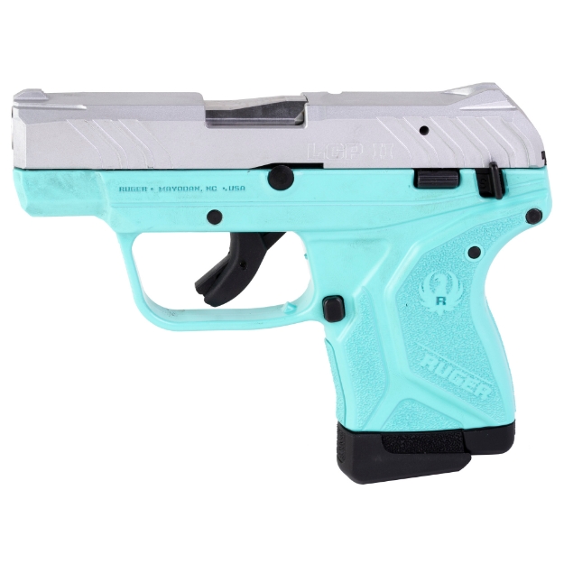 Picture of Ruger LCP II - Talo Edition - Double Action Only - Semi-automatic - Polymer Frame Pistol - Sub-Compact - 22LR - 2.75" Barrel - Stainless Steel Barrel - Silver Slide - Turquoise Cerakote Frame - Integral Fixed Sights - Manual Safety - 10 Rounds - 1  Magazine - Right Hand 13726