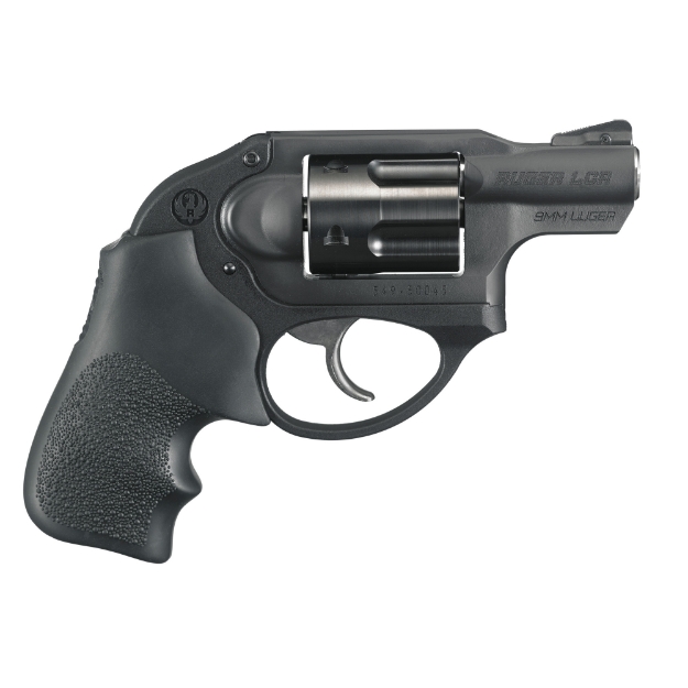 Picture of Ruger LCR - Double Action - Revolver - Small Frame - 9MM - 1.875" Barrel - Stainless Steel Barrel - Stainless Steel - Matte Finish - Black - Hogue Tamer Monogrip - U-Notch Integral Rear & Ramp Front Sight - 5 Rounds - 3 Moon Clips - BLEM (Damaged Case) 05456