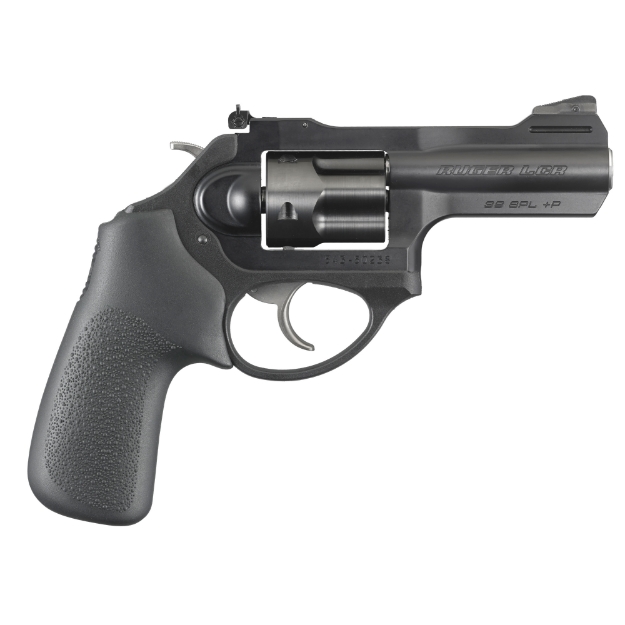 Picture of Ruger LCRx - Double Action - Revolver - Small Frame - 38 Special +P - 3" Barrel - Stainless Steel Barrel - Aluminum Frame and Stainless Steel Cylinder - Matte Finish - Black - Hogue Tamer Monogrip - Adjustable Black Blade Rear & Ramp Front Sight - 5 Rounds 05431