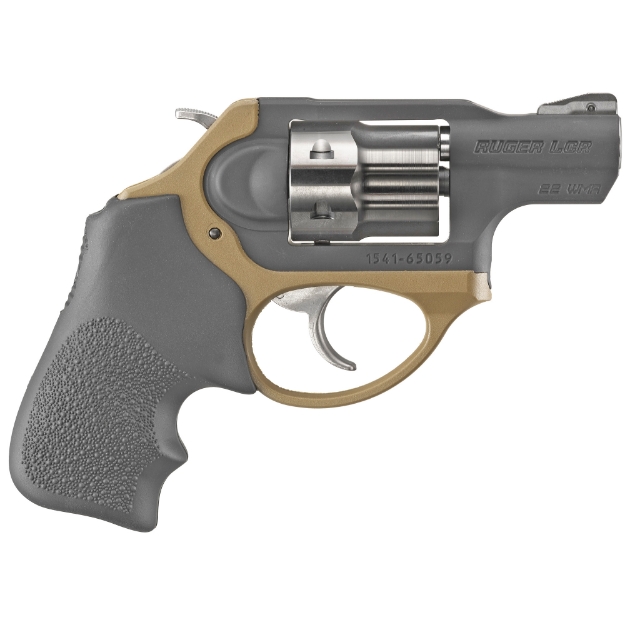 Picture of Ruger LCRx - TALO Edition - Double Action - Revolver - Small Frame - 22 WMR - 1.87" Barrel - Stainless Steel - Matte Finish - Flat Dark Earth and Black - Hogue Tamer Monogrip - Fixed Front Sight and Replaceable Pinned Ramp Rear Sight - 6 Rounds 05466