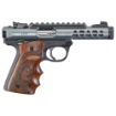 Picture of Ruger Mark IV - 22/45 Lite - Single Action - Semi-automatic - Polymer Frame Pistol -  22LR - 4.4" Non-Threaded Barrel - Diamond Gray - Wood Laminate Finger Groove Grips - Adjustable Rear Sight - Ambidextrous Safety - 10 Rounds - 2 Magazines 43921