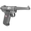 Picture of Ruger Mark IV - Standard - Single Action - Semi-automatic - Metal Frame Pistol - Full Size - 22LR - 6" Barrel - Alloy - Blued Finish - Checkered Grips - Fixed Sights - 10 Rounds - 2 Magazines 40105