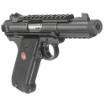 Picture of Ruger Mark IV - Tactical - Single Action - Semi-automatic - Metal Frame Pistol - Full Size - 22LR - 4.4" Barrel - Threaded Barrel - Alloy - Blued Finish - Checkered Grips - Adjustable Rear Sight - 10 Rounds - 2 Magazines - Picatinny Rails on Top and Bottom of Barrel 40150