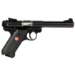 Picture of Ruger Mark IV - Target - Single Action - Semi-automatic - Metal Frame Pistol - Full Size - 22LR - 5.5" Barrel - Bull Barrel - Alloy - Blued Finish - Checkered Grips - Adjustable Rear Sight - 10 Rounds - 2 Magazines - CA Compliant 40183