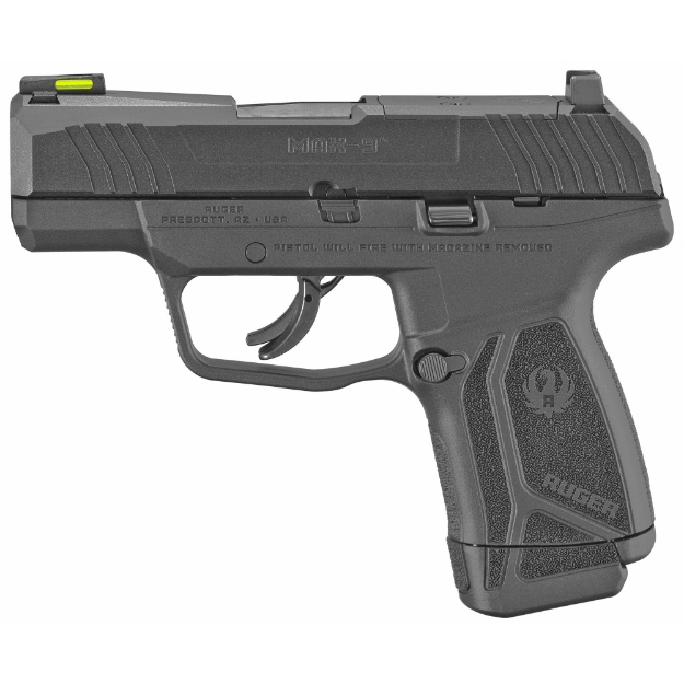 Picture of Ruger MAX-9 - Striker Fired - Semi-automatic - Polymer Frame Pistol - Sub-Compact - 9MM - 3.20" Barrel - Black Oxide Finish - Front TFO Night Sight - Optics Ready - No Thumb Safety - 2 Magazines - (1)-12 Rounds and (1)-10 Rounds 03503