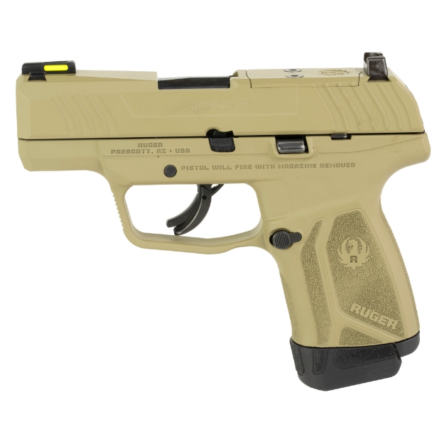 Picture of Ruger MAX-9 - Striker Fired - Semi-automatic - Polymer Frame Pistol - Sub-Compact - 9MM - 3.20" Barrel - Flat Dark Earth Cerakote - Front TFO Night Sight - Optics Ready - No Thumb Safety - 2 Magazines - (1)-12 Rounds and (1)-10 Rounds 03503