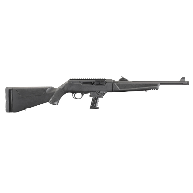 Picture of Ruger PC Carbine - Semi-automatic Rifle - 9MM - 16.12" Fluted/Threaded Heavy Barrel - Black Finish - Synthetic Stock - Adjustable Ghost Ring Rear Sight - Protected Blade Front Sight - 17Rd - Takedown 19100