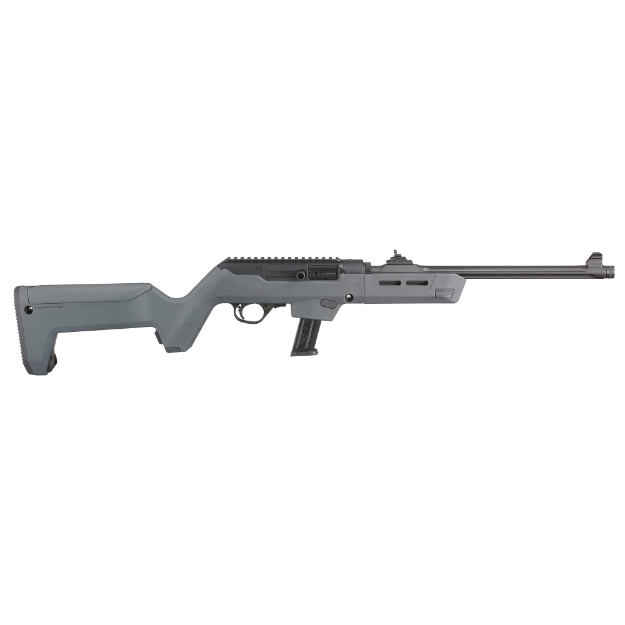 Picture of Ruger PC Carbine Magpul Backpacker - Semi-automatic Rifle - 9MM - 16.12" Fluted Barrel - Threaded 1/2X28" - Anodized Finish - Black - Stealth Gray Magpul Backpacker Stock - Adjustable Ghost Ring Rear Sight - Blade Front Sight - 17 Rounds - 1 Magazine - BLEM (Damaged Case) 19130