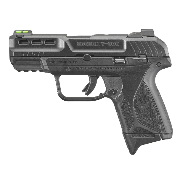 Picture of Ruger Security-380 - Double Action - Semi-automatic - Polymer Frame Pistol - Compact - 380 ACP - 3.42" Barrel - Black Oxide Finish - Fiber Optic Front and Drift Adjustable Rear Sights - Manual Safety and Integrated Trigger Safety - 10 Rounds - 2 Magazines 03855