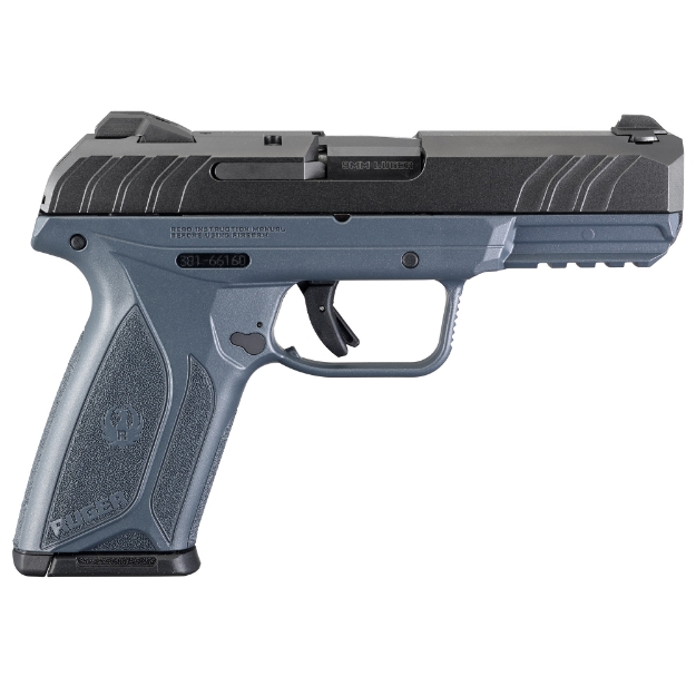 Picture of Ruger Security-9 - Double Action - Semi-automatic - Polymer Frame Pistol - Full Size - 9MM - 4" Barrel - Cerakote Finish - Cobalt Kinetic Slate Blue - 3 Dot Sights - Manual Safety and Integrated Trigger Safety - 15 Rounds - Right Hand 03824