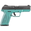 Picture of Ruger Security-9 - TALO Edition - Striker Fired - Semi-automatic - Polymer Frame Pistol - Full Size - 9MM - 4" Barrel - Black Oxide Finish - Turquoise - Fixed Front and Drift-Adjustable Rear Sights - Manual Safety and Integrated Trigger Safety - 15 Rounds - Right Hand 03821