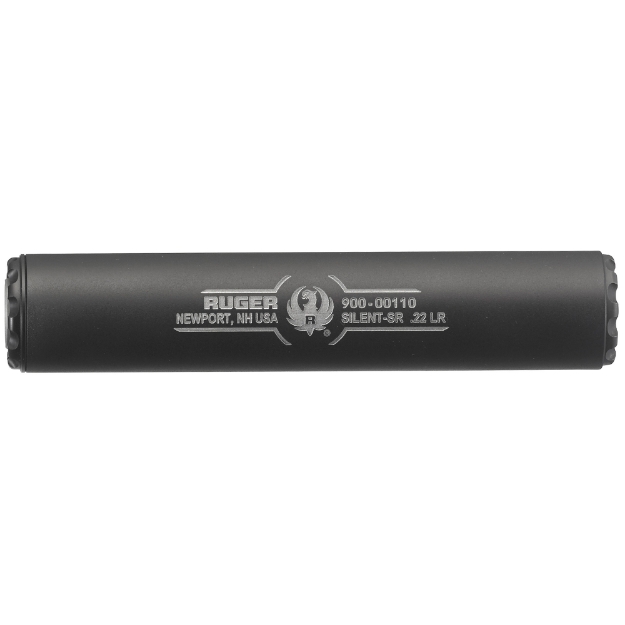 Picture of Ruger Silent-SR - 22 LR Suppressor - 1/2x28 Thread Pitch - 1.06" Diameter - 5.375" Overall Length - Titanium - Cerakote-Black Finish - Comes with Carry Case 19000