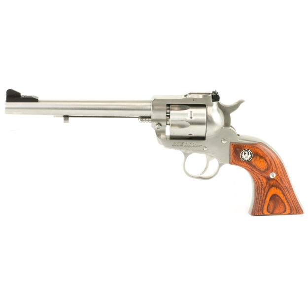 Picture of Ruger Single-Six Convertible - Single Action - Revolver - 22LR/22 WMR - 6.5" Barrel - Stainless Steel - Satin Finish - Silver - Hardwood Grips - Adjustable Rear & Ramp Front Sight - 6 Rounds 00626