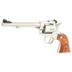 Picture of Ruger Single-Six Convertible - Single Action - Revolver - 22LR/22 WMR - 6.5" Barrel - Stainless Steel - Satin Finish - Silver - Hardwood Grips - Adjustable Rear & Ramp Front Sight - 6 Rounds 00626