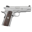 Picture of Ruger SR1911 - 1911 - Semi-automatic - Metal Frame Pistol - Commander - 45 ACP - 4.25" Barrel - Stainless Steel - Low-Glare Stainless Finish - Hardwood Grips - Drift Adjustable Novak 3 Dot Sights - 7 Rounds 06702