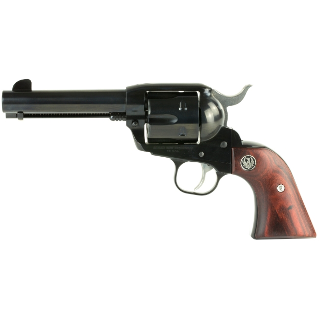 Picture of Ruger Vaquero Blued - Single Action - Revolver - 45 Long Colt - 4.6" Barrel - Alloy Steel - Blued Finish - Hardwood Grips - Blade Front and Integral Rear Sights - 6 Rounds 05102