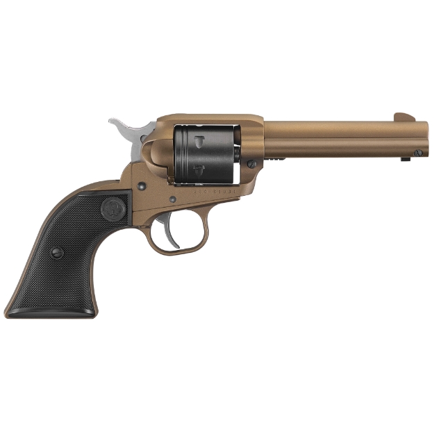 Picture of Ruger Wrangler - Single Action Only - Revolver - 22LR - 4.62" Barrel - Aluminum Alloy - Cerakote Finish - Burnt Bronze - Checkered Synthetic Grips - Integral Notch Rear Sight/Blade Front Sight - Transfer Bar Safety - 6 Rounds 02004