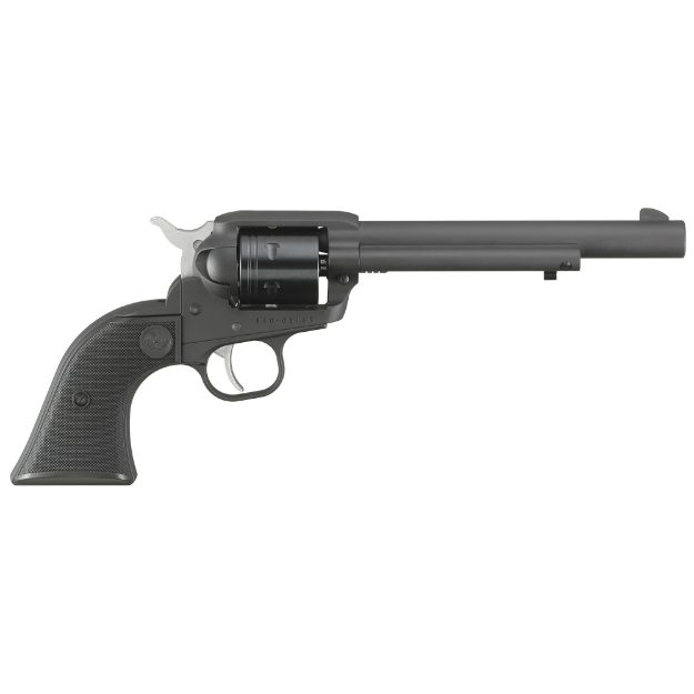 Picture of Ruger Wrangler - Single Action Only - Revolver - 22LR - 6.5"Barrel - Aluminum Alloy - Cerakote Finish - Black - Checkered Synthetic Grips - Integral Notch Rear Sight/Blade Front Sight - Transfer Bar Safety - 6 Rounds 2042