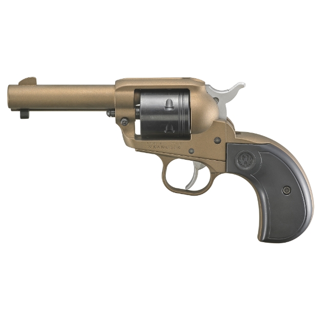 Picture of Ruger Wrangler Birdshead - Single Action Only - Revolver - 22LR - 3.75" Barrel - Aluminum Alloy - Cerakote Finish - Burnt Bronze - Birdshead Synthetic Grips - Integral Notch Rear Sight/Blade Front Sight - Transfer Bar Safety - 6 Rounds 02017