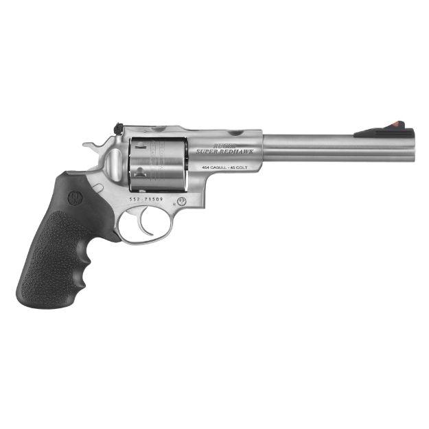 Picture of Ruger Super Redhawk Standard - Double Action - Revolver - 454 Casull - 7.5" Barrel - Stainless Steel - Satin Finish - Silver - Hogue Tamer Monogrip Grip - Adjustable Rear & Ramp Front Sight - 6 Rounds - KSRH-7454 05505