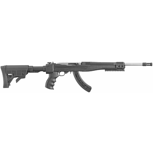 Picture of Ruger TALO 10/22 Tactical - Semi-automatic - Rifle - 22LR - 16.1" Barrel - Matte Stainless Finish - 6 Position Stock - 25Rd 01296