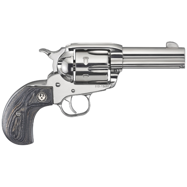 Picture of Ruger Vaquero - TALO Edition - Single Action - Revolver - 357 Magnum - 3.75" Barrel - Stainless Steel - High-Gloss Stainless Finish - Bird's Head Black Laminate Grips - Blade Front and Integral Rear Sights - 6 Rounds 05162